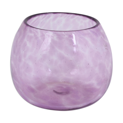 Recycled glass wine glasses, 'Lilac Relaxation' (set of 4) - Recycled Glass Wine Glasses in Lilac from Mexico (Set of 4)
