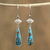 Sterling silver and composite amazonite dangle earrings, 'River Gleam' - Composite Amazonite Dangle Earrings from Mexico