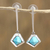 Turquoise dangle earrings, 'Blue Geometry' - Geometric Turquoise Dangle Earrings from Mexico thumbail