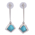 Turquoise dangle earrings, 'Blue Geometry' - Geometric Turquoise Dangle Earrings from Mexico (image 2a) thumbail
