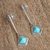 Turquoise dangle earrings, 'Blue Geometry' - Geometric Turquoise Dangle Earrings from Mexico (image 2b) thumbail