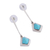 Turquoise dangle earrings, 'Blue Geometry' - Geometric Turquoise Dangle Earrings from Mexico (image 2c) thumbail