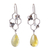 Amber dangle earrings, 'Busy Bees' - Amber Bumblebee Dangle Earrings from Mexico (image 2a) thumbail