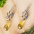 Amber dangle earrings, 'Busy Bees' - Amber Bumblebee Dangle Earrings from Mexico (image 2b) thumbail