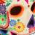 Ceramic tealight holder, 'Floral Skull' - Floral Skull Ceramic Tealight Holder from Mexico (image 2d) thumbail