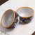 Ceramic bowls, 'Zacatlan Flowers' (pair) - Hand-Painted Ceramic Bowls from Mexico (Pair)
