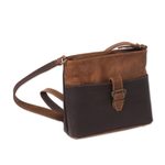 Leather sling, 'Brunch' - Embossed Leather Sling in Chocolate and Espresso