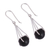 Sterling silver and ceramic dangle earrings, 'Modern Barro Negro' - Modern Sterling Silver and Ceramic Earrings from Mexico (image 2c) thumbail