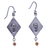 Chalcedony dangle earrings, 'Chilam Balam' - Chalcedony Chakana Dangle Earrings from Mexico (image 2c) thumbail