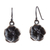 Sterling silver stud earrings, 'Barro Negro Narcissus' - Sterling Silver and Ceramic Floral Earrings from Mexico (image 2a) thumbail