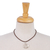 Halskette mit Anhänger aus Sterlingsilber - Halskette mit Tropfenanhänger aus Sterlingsilber und Leder