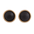 Gold accented ceramic stud earrings, 'Barro Negro Domes' - 14k Gold Plated Ceramic Stud Earrings from Mexico (image 2a) thumbail