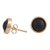 Gold accented ceramic stud earrings, 'Barro Negro Domes' - 14k Gold Plated Ceramic Stud Earrings from Mexico (image 2c) thumbail