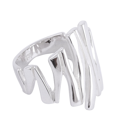 Sterling silver cocktail ring, 'Light of the Soul' - Modern Taxco Sterling Silver Cocktail Ring from Mexico