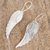 Sterling silver dangle earrings, 'Untamed' - Taxco Sterling Silver Wing Dangle Earrings from Mexico (image 2b) thumbail