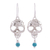 Turquoise and cultured pearl dangle earrings, 'Transmutation' - Taxco Skull Turquoise and Pearl Dangle Earrings from Mexico (image 2a) thumbail