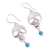 Turquoise and cultured pearl dangle earrings, 'Transmutation' - Taxco Skull Turquoise and Pearl Dangle Earrings from Mexico (image 2c) thumbail