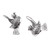 Sterling silver drop earrings, 'Peaceful Message' - Taxco Sterling Silver Dove Drop Earrings from Mexico (image 2c) thumbail