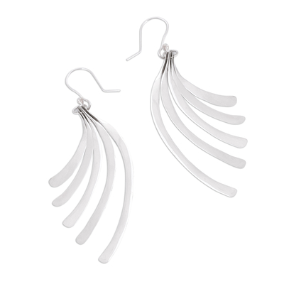 Sterling silver dangle earrings, 'Illusory Cascade' - Artisan Crafted Sterling Silver Dangle Earrings from Mexico