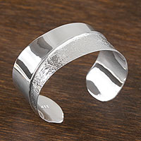 Sterling silver cuff bracelet, 'Modern Split' - Modern Taxco Sterling Silver Cuff Bracelet from Mexico