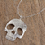 Sterling silver pendant necklace, 'Complex Skull' - Taxco Sterling Silver Skull Pendant Necklace from Mexico (image 2b) thumbail