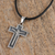 Men's sterling silver pendant necklace, 'Profound Crucifix' - Men's Sterling Silver Crucifix Pendant Necklace from Mexico