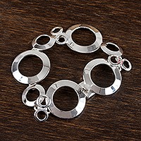 Sterling silver link bracelet,