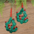 Stamped tin ornaments, 'Holiday Cacti' (set of 4) - Tin Cactus Ornaments from Mexico (Set of 4) (image 2b) thumbail