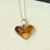Amber pendant necklace, 'Unique Love' - Heart-Shaped Amber Pendant Necklace from Mexico thumbail