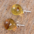 Amber stud earrings, 'Natural Spheres' - Round Natural Amber Stud Earrings from Mexico (image 2c) thumbail