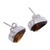 Amber stud earrings, 'Drop Complexity' - Drop-Shaped Amber Stud Earrings from Mexico