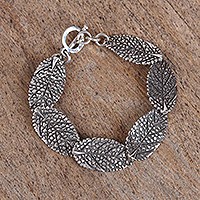 Sterling silver link bracelet,