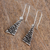 Sterling silver dangle earrings, 'Taxco Texture' - Modern Taxco Sterling Silver Dangle Earrings from Mexico
