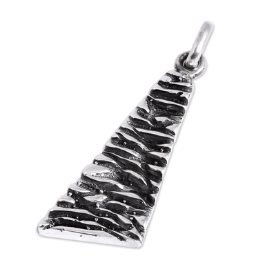 Sterling silver pendant, 'Taxco Texture' - Modern Taxco Sterling Silver Pendant from Mexico