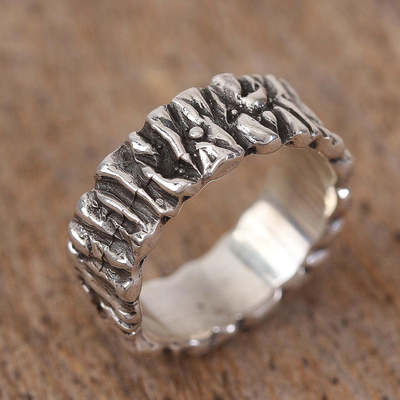 Net Silver Ring, Mexican Silver Jewelry in Canada