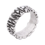 Sterling silver band ring, 'Taxco Texture' - Modern Taxco Sterling Silver Band Ring from Mexico
