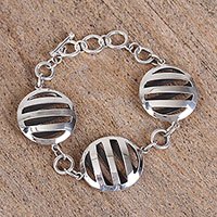 Sterling silver link bracelet,