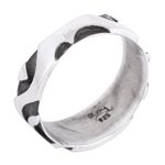 Sterling silver band ring, 'Wavy Labyrinth' - Modern Taxco Sterling Silver Band Ring from Mexico
