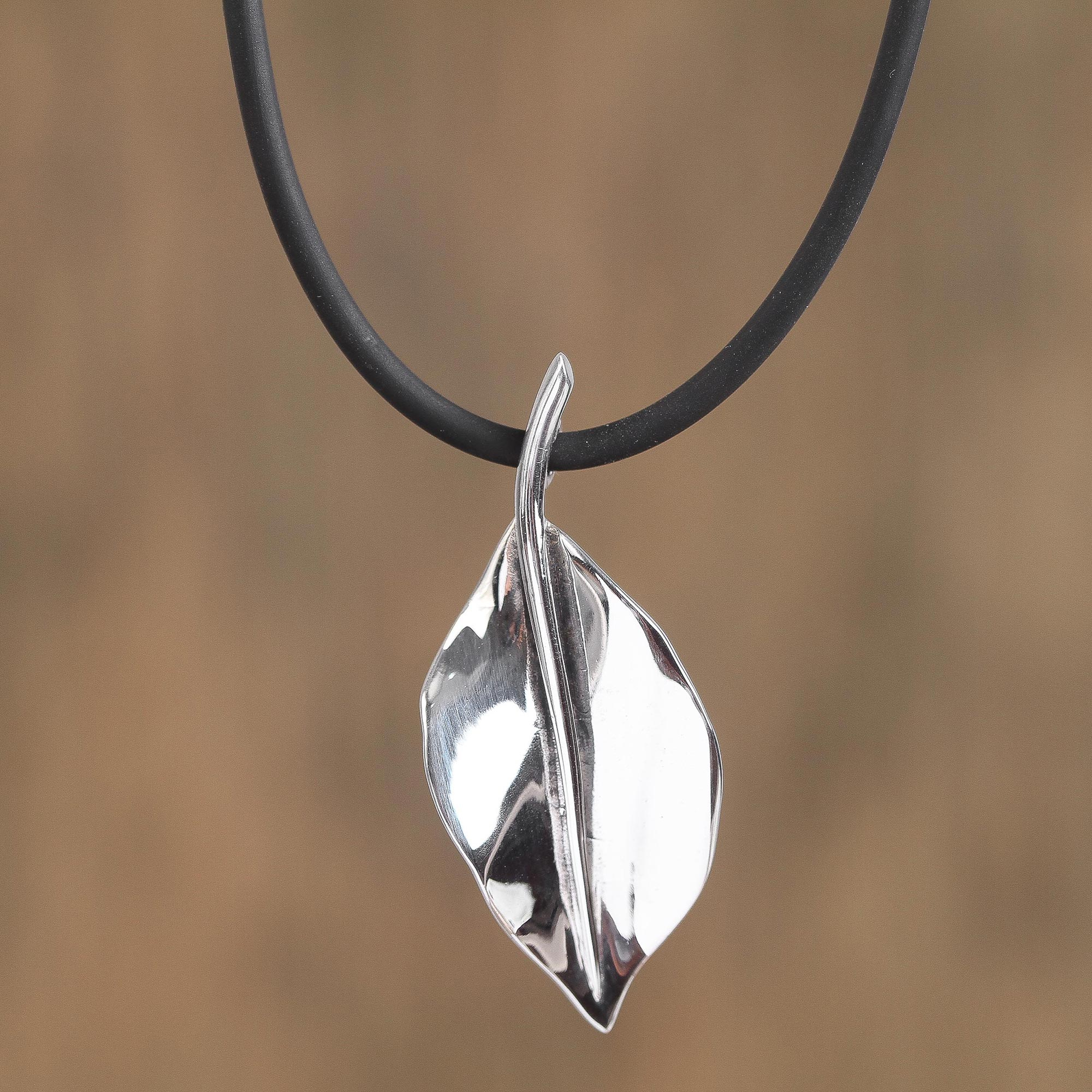 Artisan necklace MADE TO ORDER. Silver leaf necklace Handmade sterling silver leaf pendant