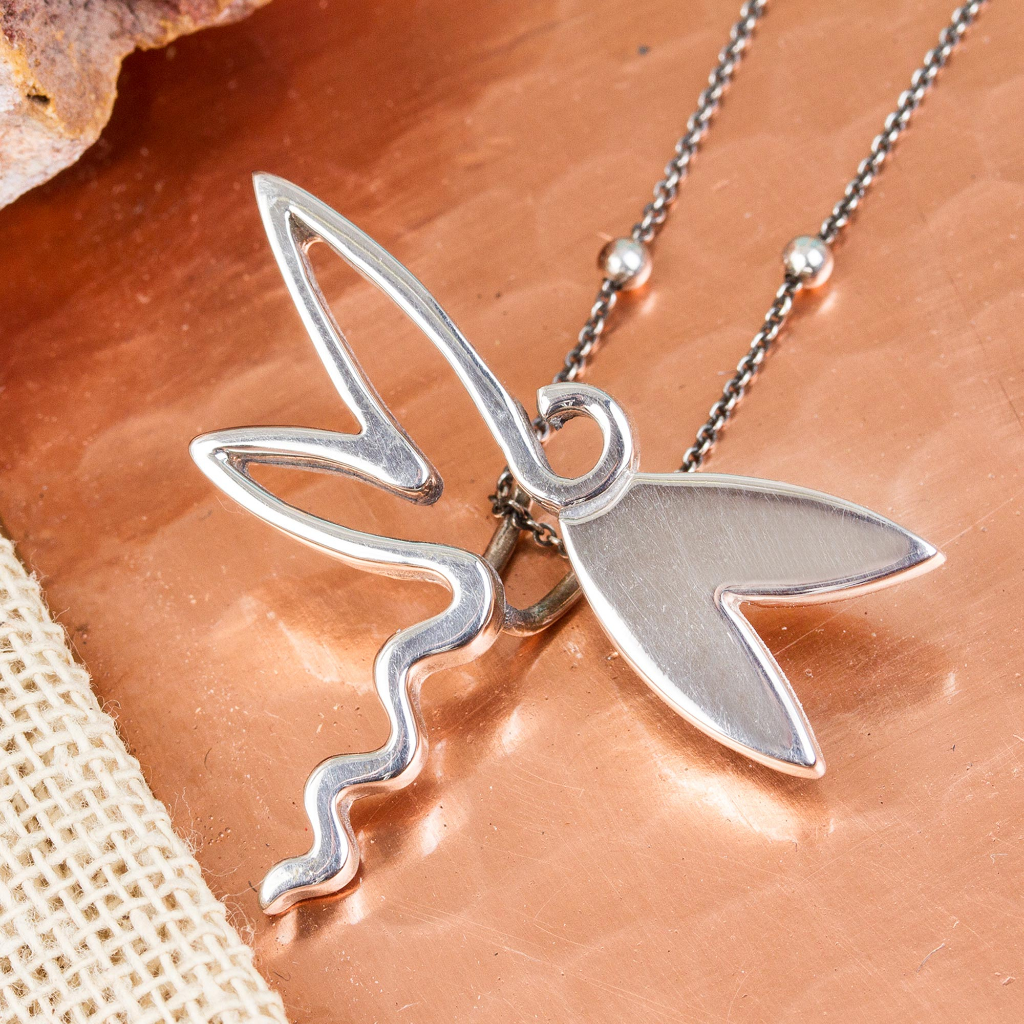 Delight Jewelry Mini Hummingbird Cross Bead Necklace 