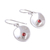 Garnet dangle earrings, 'Parabolic Form' - Modern Garnet Dangle Earrings from Mexico