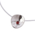 Garnet pendant necklace, 'Parabolic Form' - Taxco Silver Modern Garnet Pendant Necklace from Mexico thumbail