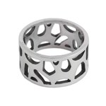 Sterling silver band ring, 'Organic Form' - Modern Sterling Silver Band Ring from Mexico