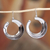 Sterling silver dangle earrings, 'Modern Crescents' - Modern Taxco Sterling Silver Crescent Dangle Earrings thumbail