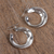 Sterling silver dangle earrings, 'Modern Crescents' - Modern Taxco Sterling Silver Crescent Dangle Earrings (image 2b) thumbail