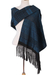 Zapotec cotton rebozo shawl, 'Turquoise Dimension' - Handwoven Cotton Rebozo Shawl in Turquoise from Mexico