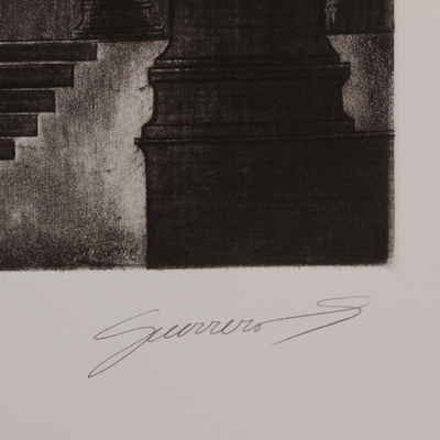 'Labyrinth' - Signed Architectural Surrealist Print from Mexico