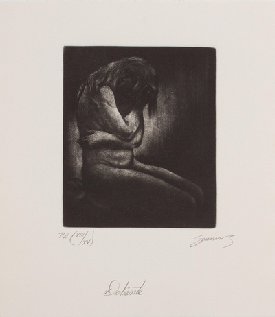 'Suffering' - Signed Print of a Nude Woman from Mexico