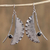 Obsidian dangle earrings, 'Modern Windy Leaves' - Modern Taxco Obsidian Dangle Earrings from Mexico thumbail