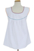 Sleeveless cotton blouse, 'Daisy Daydream' - White with Colorful Embroidery Cotton Sleeveless Blouse (image 2b) thumbail